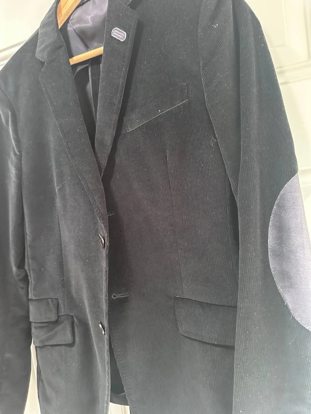 Gucci Single-Breasted Velvet Blazer in Navy Blue Cotton